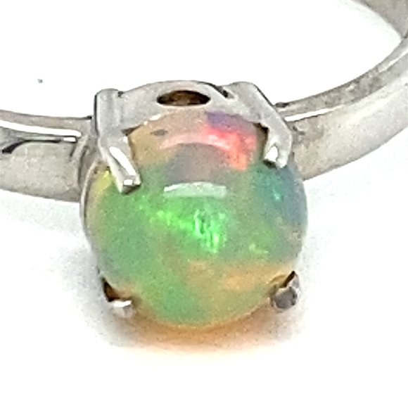 Welo Opal 1.10ct Platinum Finish Solid Silver Ring - Picture 6 of 6